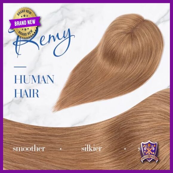 10 Inch Human Hair Topper, 4x5 Lace Base, Straight for Thinning Hair main image 4